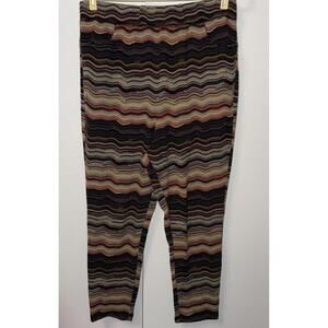 Free People Pull On Striped Pants Boho Hippie Lounge Hipster Y2K Size M Earthy